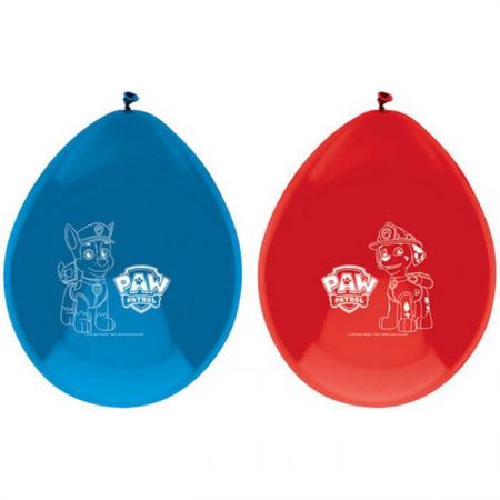 paw patrol ballons anniversaire set de 8 assorti 