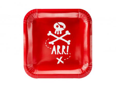 assiettes pirates rouge 