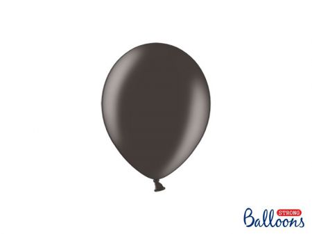 ballon noir metallique brillant 12cm 