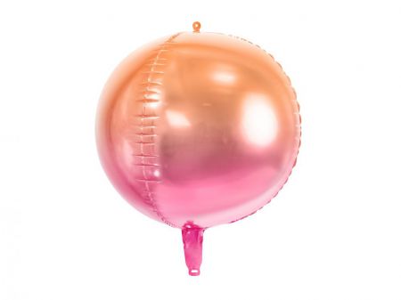 ballon boule ombre rose orange alu 