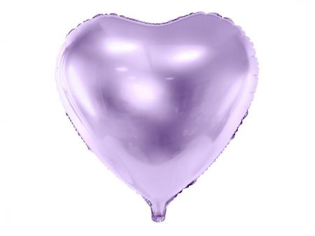 ballon coeur aluminium lilas clair  