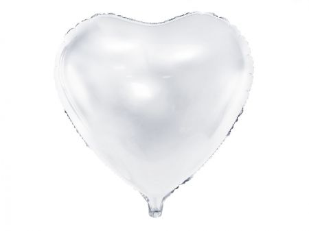 ballon coeur aluminium blanc 