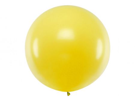 ballon geant jaune pastel rond 