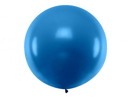 ballon rond geant bleu navy brillant 