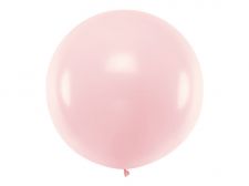 ballon rond geant rose pale metallise 