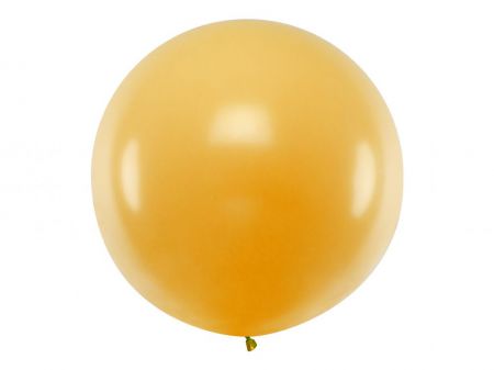 ballon rond geant dore metallise 