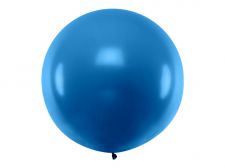 ballon rond geant bleu navy metallise 