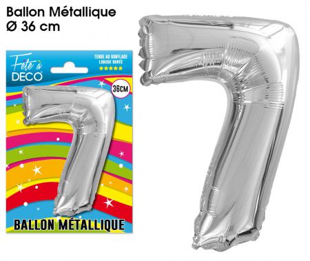 ballon chiffre aluminium 7 argent 36 cm 