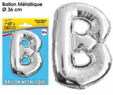 ballon lettre b argent 36 cm 