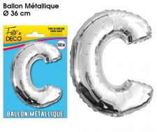 ballon lettre c argent 36 cm 