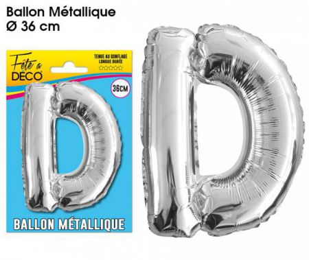 ballon lettre d argent 36 cm 