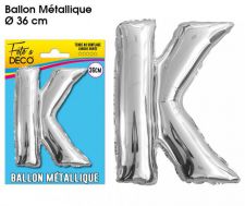 ballon lettre k argent 36 cm 