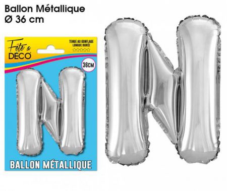 ballon lettre n argent 36 cm 