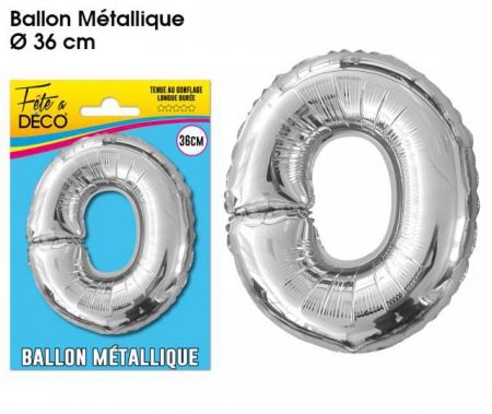 ballon lettre o argent 36 cm 