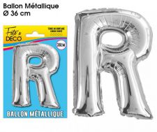 ballon lettre r argent 36 cm 