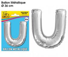 ballon lettre u argent 36 cm 