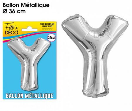 ballon lettre y argent 36 cm 
