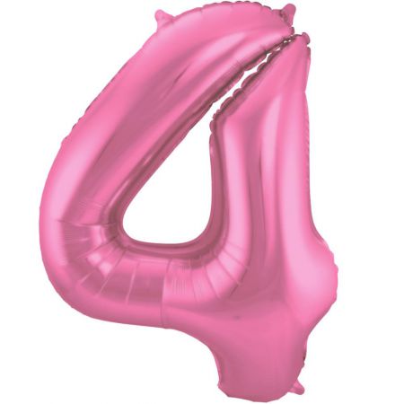 ballon chiffre 4 rose geant 