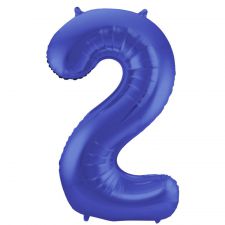 ballon chiffre 2 bleu geant 