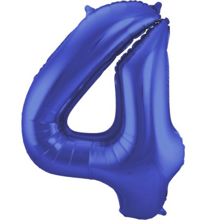 ballon chiffre 4 bleu geant 