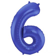 ballon chiffre 6 bleu geant 