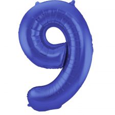 ballon chiffre 9 bleu geant 