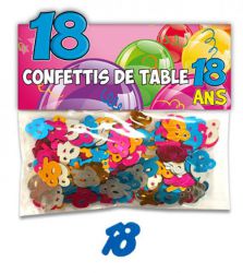 confettis de table 18 ans multicolore 