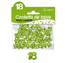 confettis de table 18 ans vert rigide 