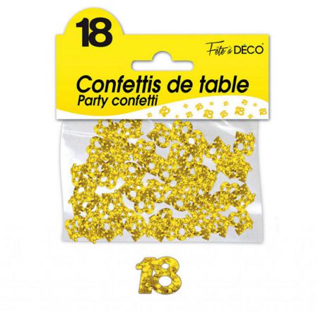 confettis de table 18 ans or rigide 