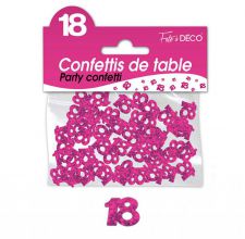 confettis de table 18 ans fuschia rigide 