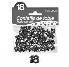 confettis de table 18 ans noir rigide 
