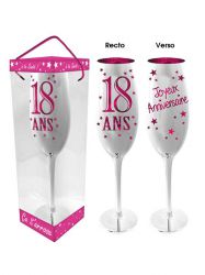 flute a champagne 18 ans rose 