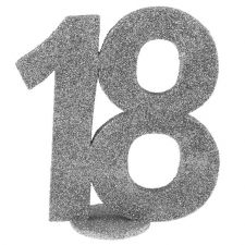 chiffre 18 ans sur socle argente 