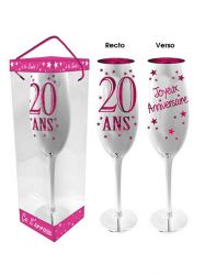flute a champagne 20 ans rose 