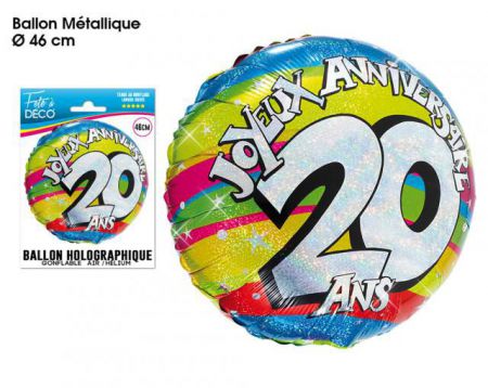 bougie 20 ans multicolore 