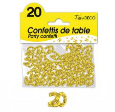 confettis de table 20 ans or rigide 
