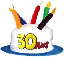 chapeau anniversaire 30 ans 