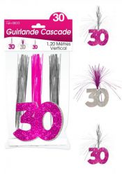 guirlande cascade 30 ans fuchsia 