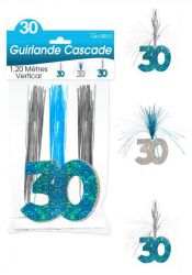 guirlande cascade 30 ans bleu  