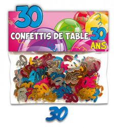 confetti de table 30 ans multicolore 