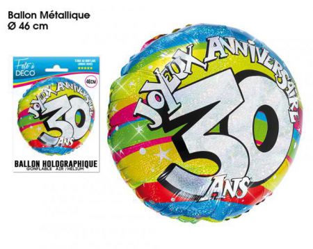 ballon 30 ans multicolore 