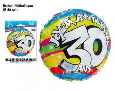ballon 30 ans multicolore 
