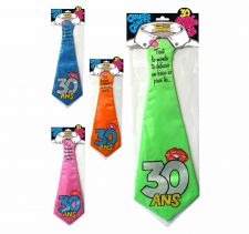 cravate humoristique 30 ans 4 coloris 