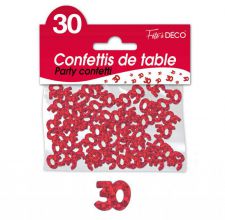 confettis de table 30 ans rouge rouge 