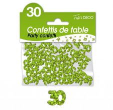 confettis de table 30 ans vert rigide 