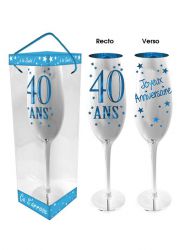 flute a champagne 40 ans bleu 