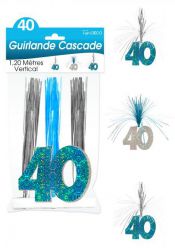 guirlande cascade 40 ans bleu  