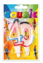 bougie 30 ans multicolore 