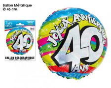 ballon 40 ans multicolore 