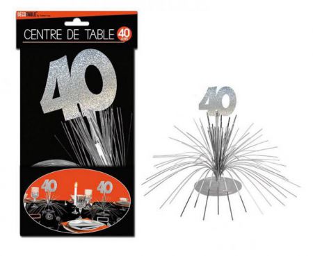 centre de table 40 ans argente 